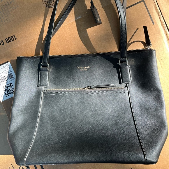 kate spade Bags Kate Spade Black Tote Leather Some Wear Inside